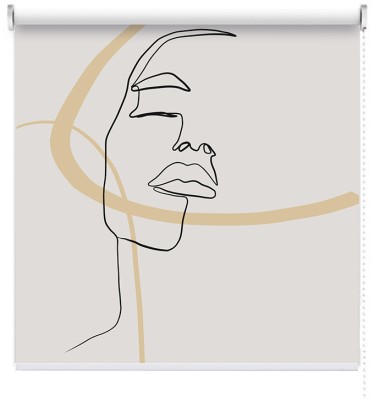 Houseart Γραμμικό σχήμα προσώπου, Line Art, Ρολοκουρτίνες, 100 x 100 εκ.